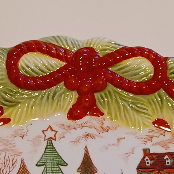 Christmas Fitz & Floyd "Home Warms The Heart" Tray in Box - Picture 2 of 8